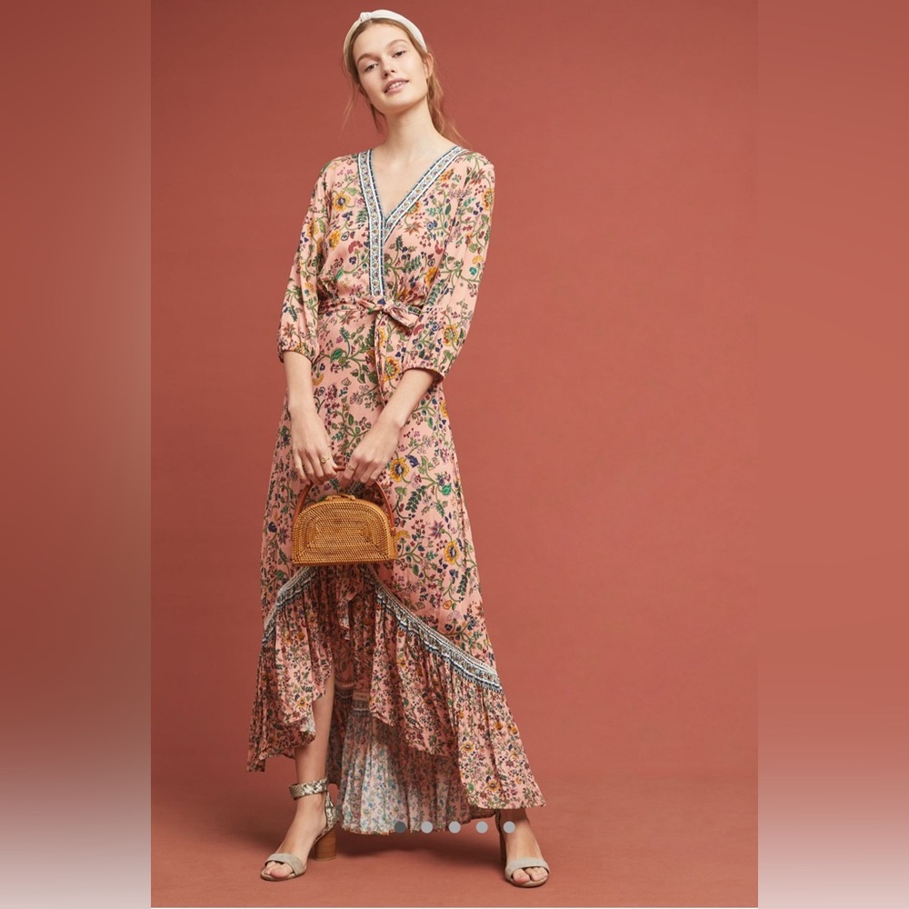 Farm Rio Clara Wrap Dress, Size Medium Petite